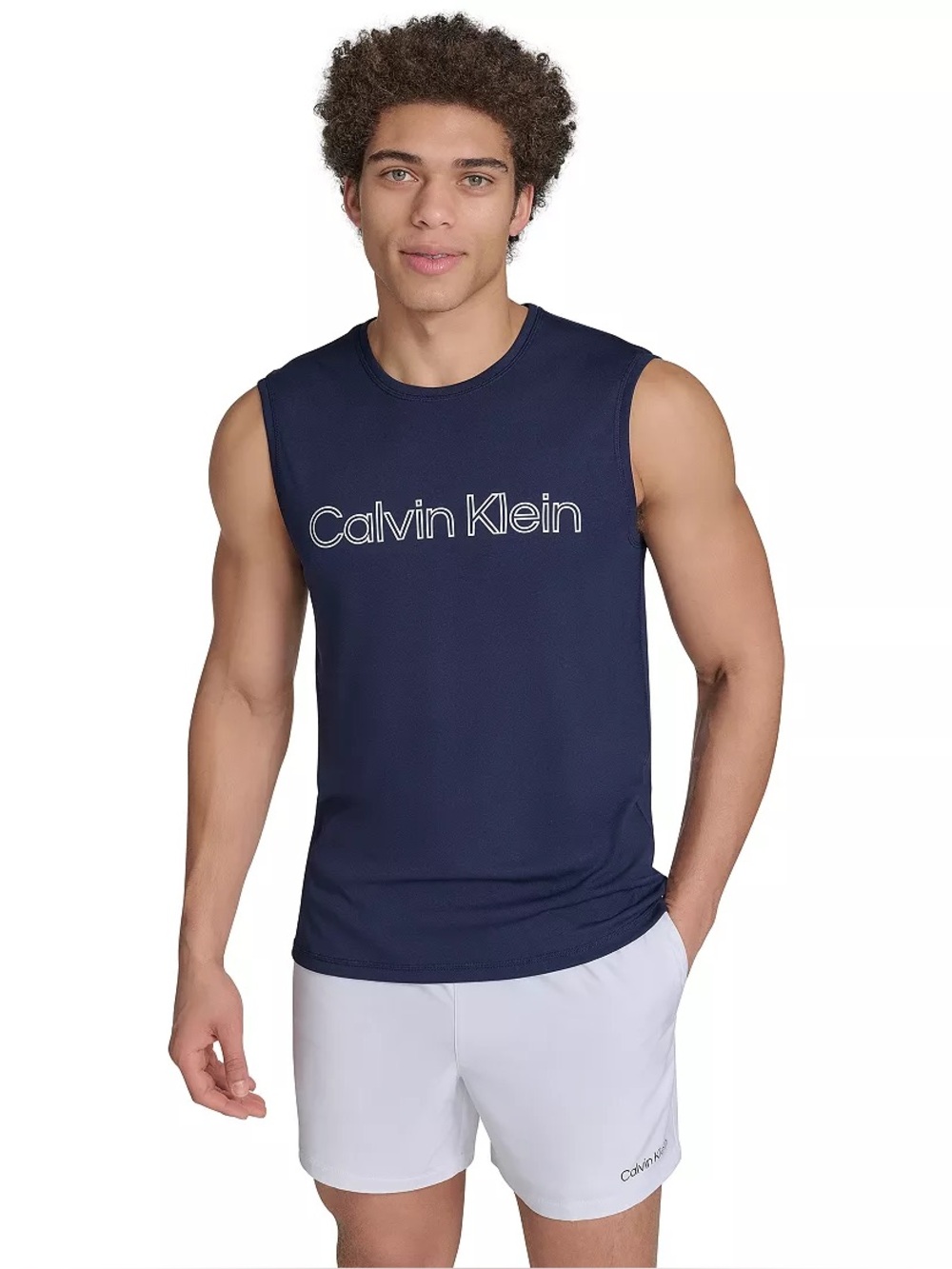 Calvin Klein Logo Men’s Muscle Navy Tank Top Size Large NWT